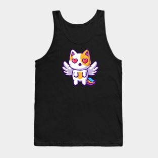 Cute Cat Unicorn Flying Cartoon Tank Top